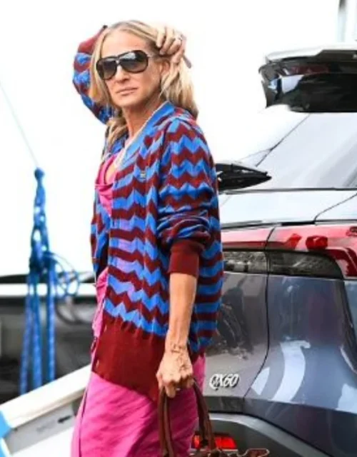 Sarah Jessica Parker And Just Like That Chevron Sweater