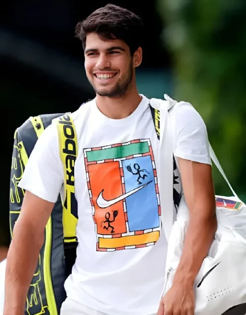 Wimbledon Carlos Alcaraz Championships 2025 White T-shirt
