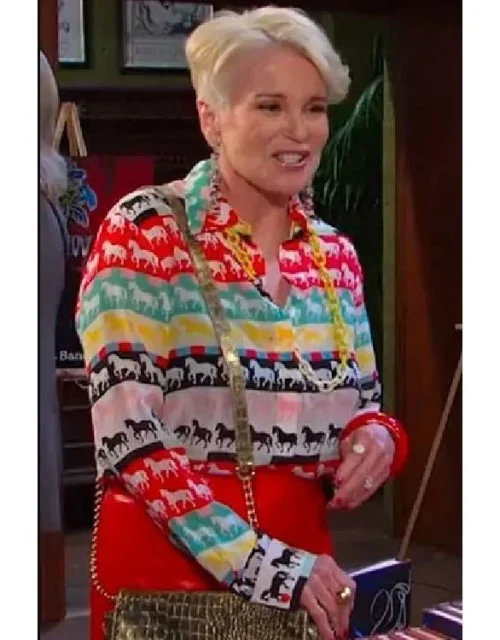 Bonnie Lockhart Days of our Lives Striped Horse Shirt