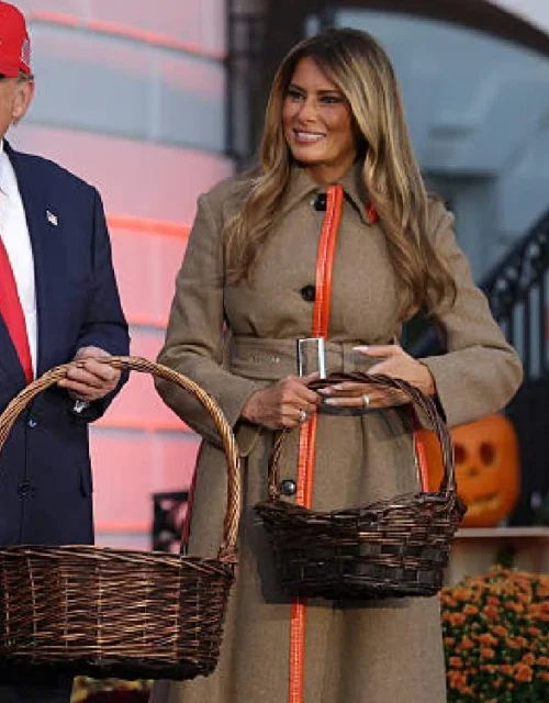 First lady Melania Trump Annual Halloween Beige Coat