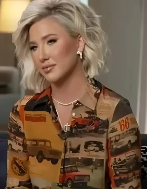 Good Morning America Savannah Chrisley Brown Printed Shirt