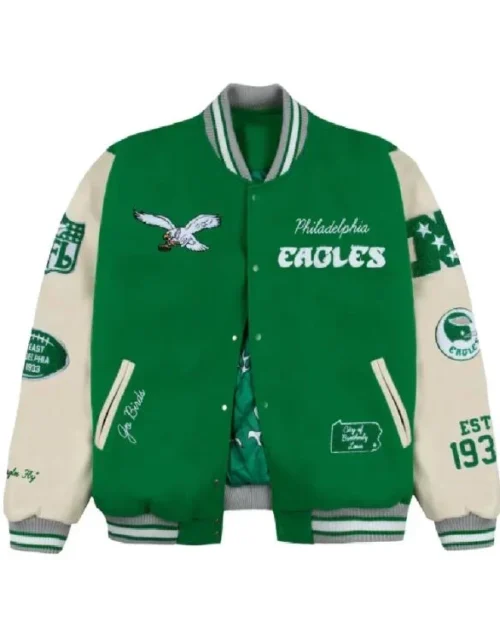 Philadelphia Eagles Kelly Green Letterman Jacket