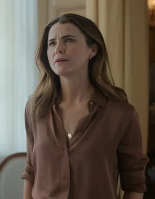 The Diplomat Season 2 Keri Russell Down Shirt