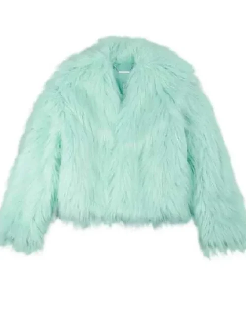 The Life Of A Showgirl Mint Faux Fur Coat