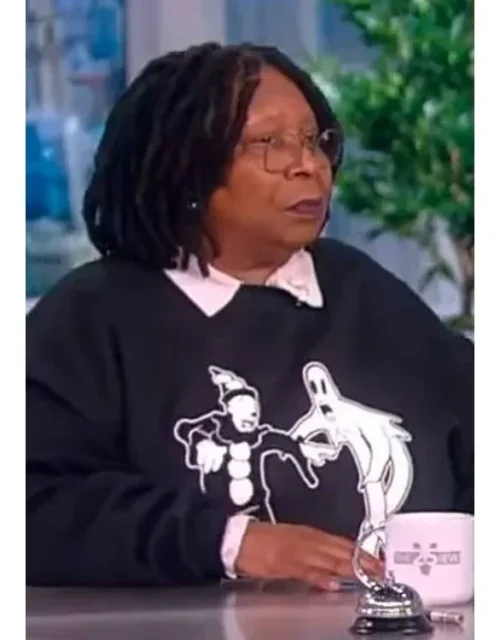 Goldberg The View Whoopi Black Ghost and Clown Sweatshirt