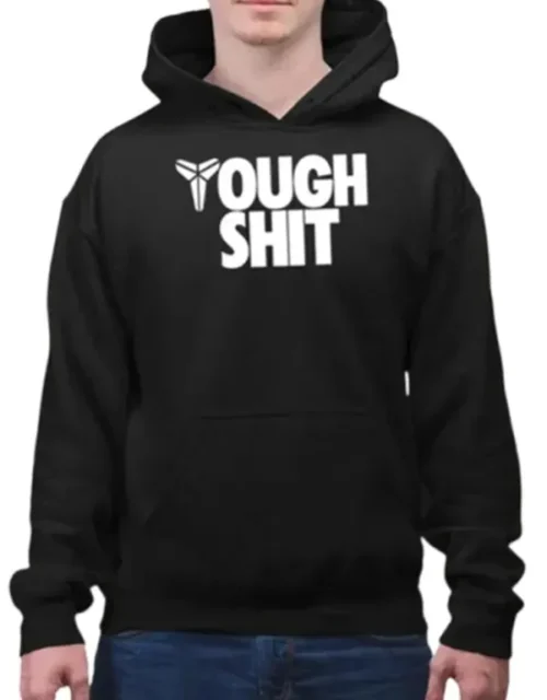 Tough Shit Hoodie In Black
