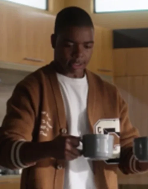 9-1-1 S09 Elijah M. Cooper Brown Cardigan